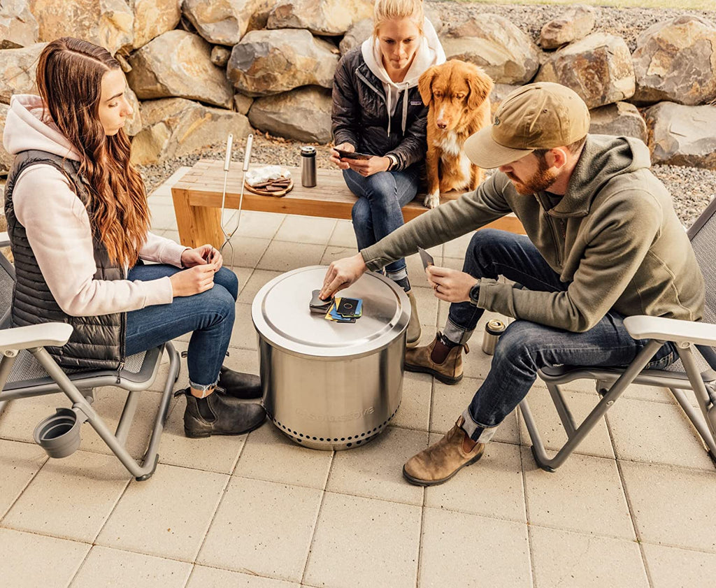 304 Stainless Steel Fire Pit Lid - Heavy Duty Round Protective Cover for Solo Stove Bonfire - Portable Outdoor Fire Pit Accessory & Tabletop Top