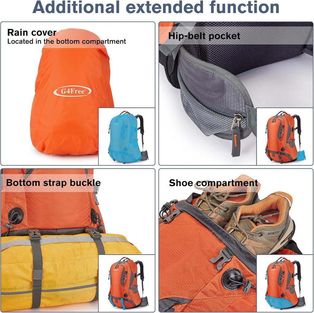 Ultralight 50L Backpacking Pack - Breathable Outdoor Travel Daypack with Rain Cover - High-Performance Sport Bag for Hiking & Mountaineering