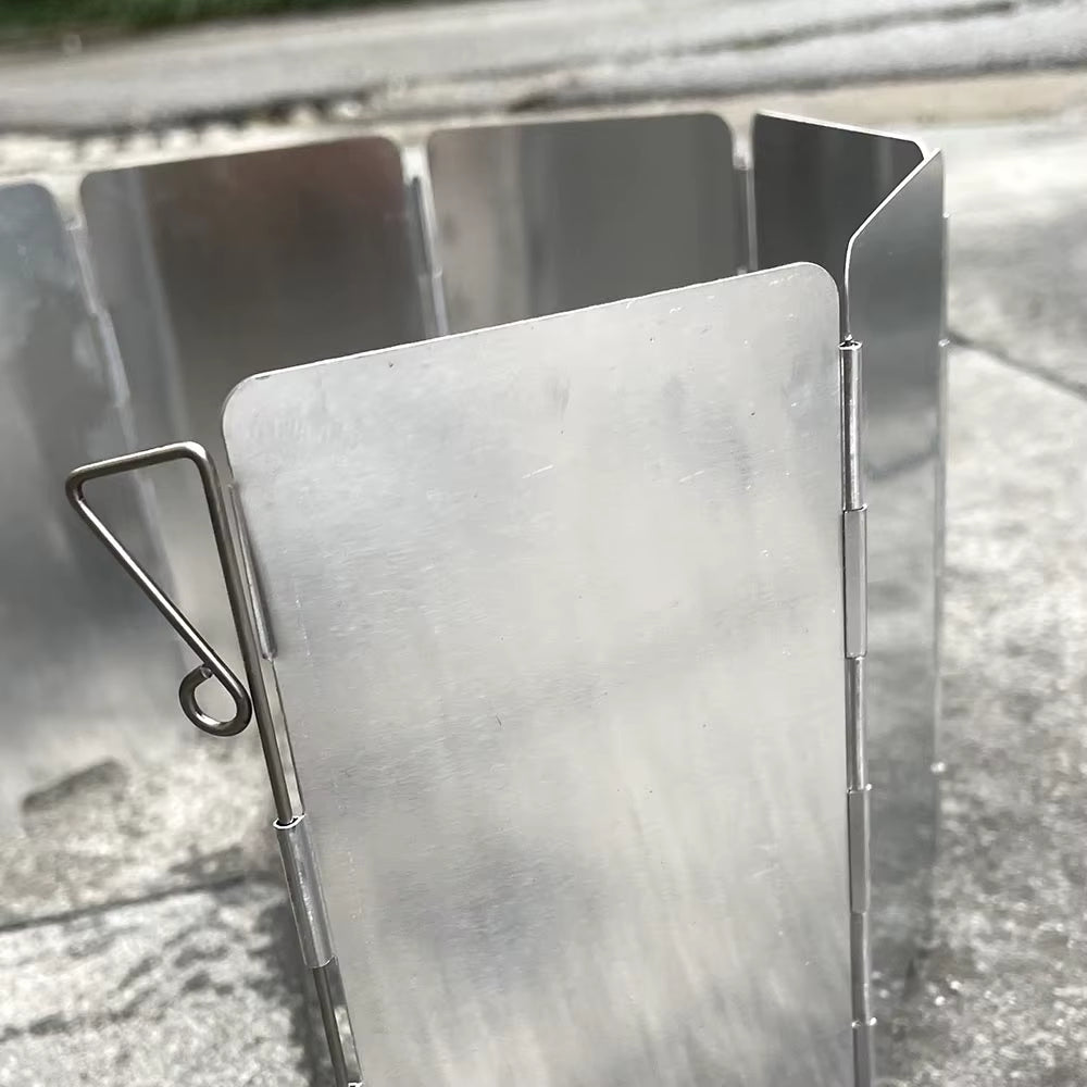 9-Plate Foldable Aluminum Gas Stove Windshield