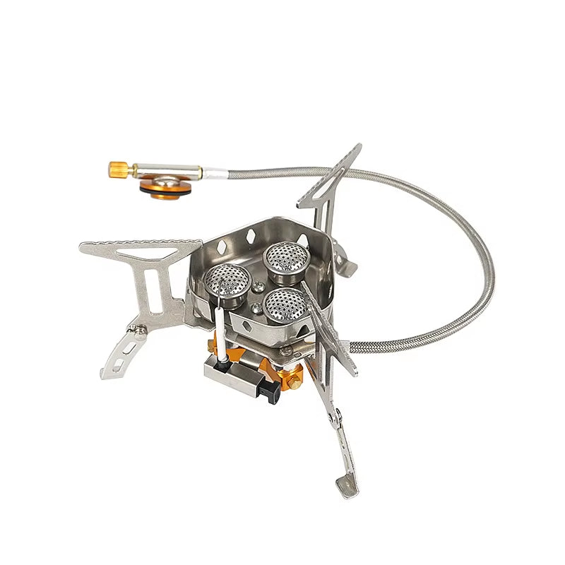 High-Efficiency 3-Burner Windproof Foldable Camping Stove