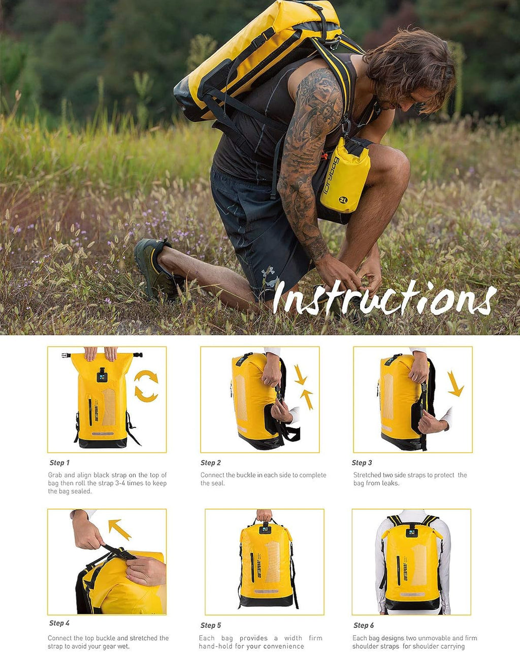 Floating Waterproof Dry Bag Backpack - 20L/30L/40L Heavy Duty Roll-Top Dry Bag for Kayaking, Boating, Fishing & Hiking - Keep Gear Dry