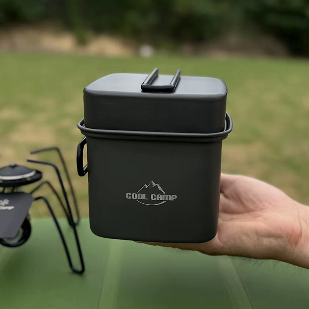 Versatile 2-in-1 Outdoor Camping Frying Pan & Cooking Pot - Lightweight Aluminum Alloy Set for Fishing, Hiking, and Riding Adventures