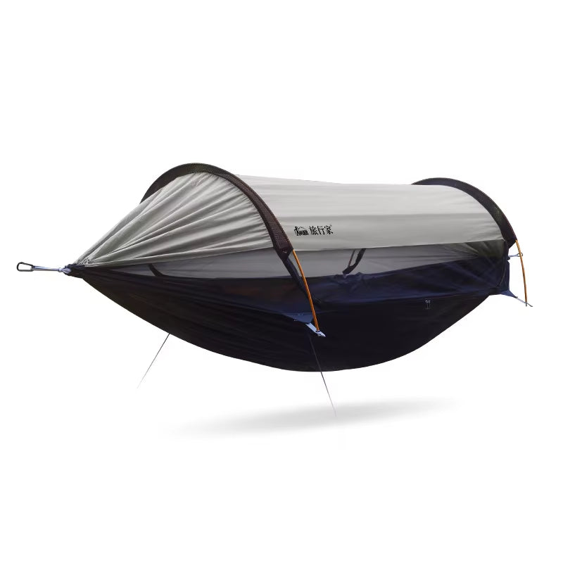 Premium Double Camping Hammock with Mosquito Net & Sunshade | Anti-Roll Portable Gear