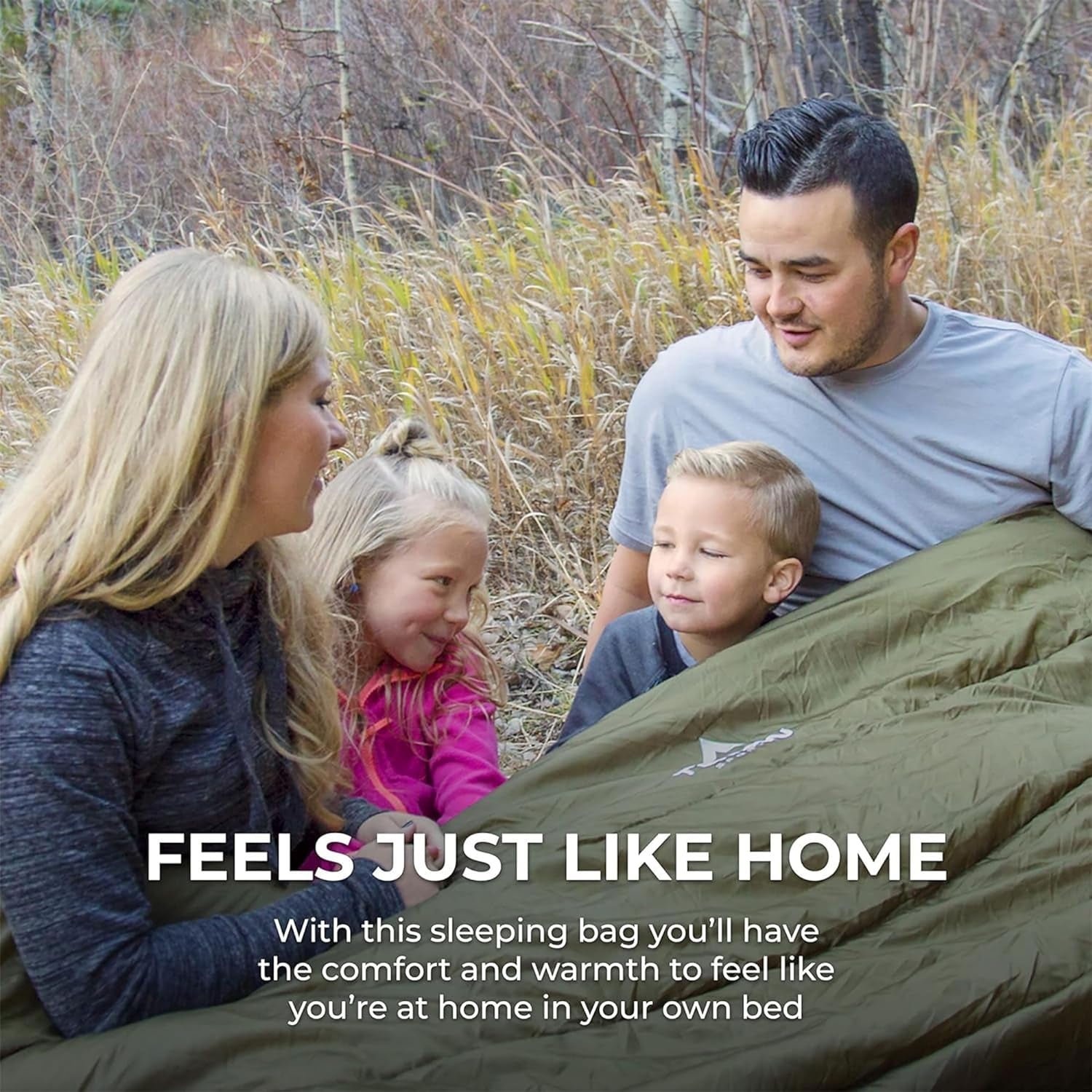 Mammoth Queen Size Double Sleeping Bag - 2-Person Family Camping Bag - Extra Large Warm Sleep System for Couples & Base Camp