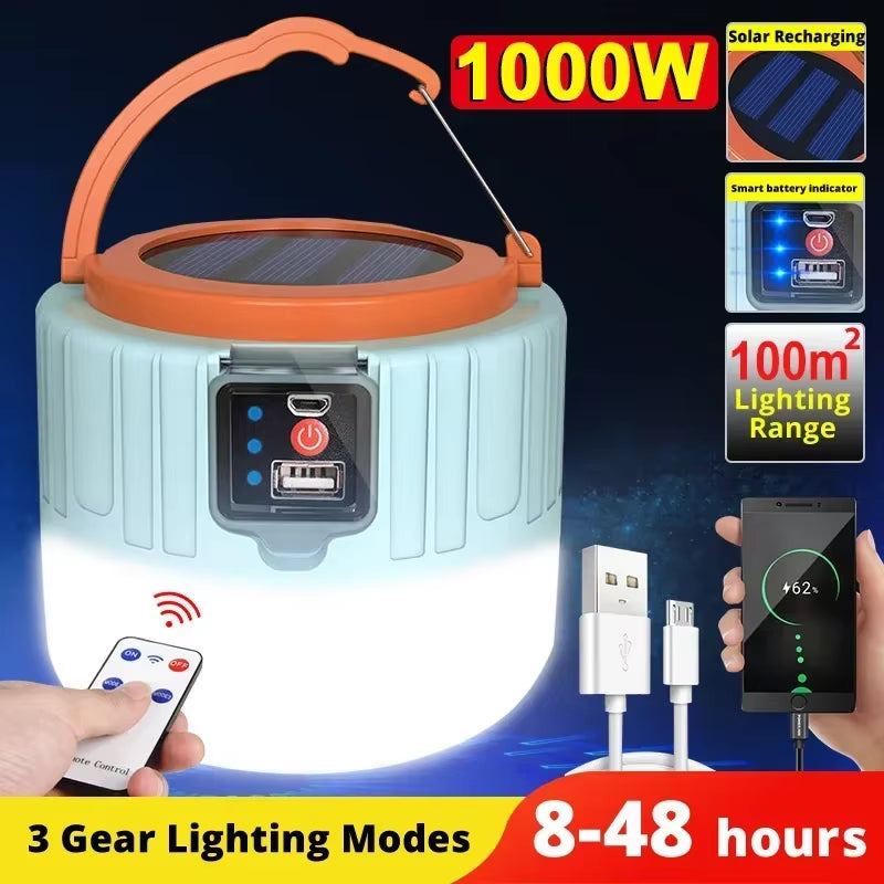 Solar Rechargeable LED Camping Light | Waterproof Portable Emergency Tent Lantern