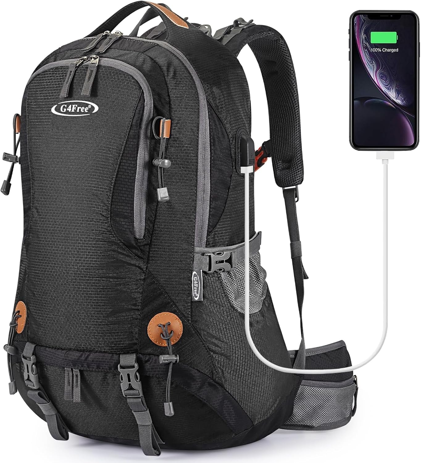 50L Hiking Backpack Waterproof Daypack Outdoor Camping Climbing Backpack with Rain Cover for Men Women