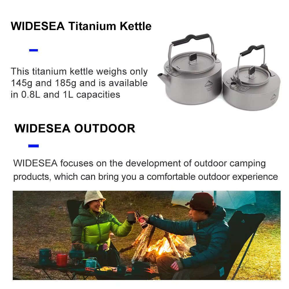 Full Outdoor Cookware Set - Stackable Camping Pots & Kettle with Coffee Filter - Portable Kitchen Gear for Hiking, Picnic & Group Travel
