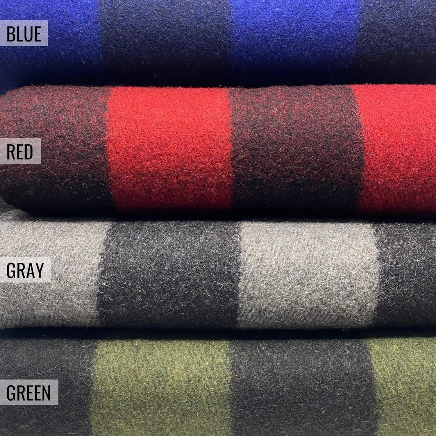 Heavyweight Military Style Wool Blanket - 80% Virgin Wool Survival Gear for Camping, Bushcraft & Emergency Kits - Washable Outdoor Stadium Blanket