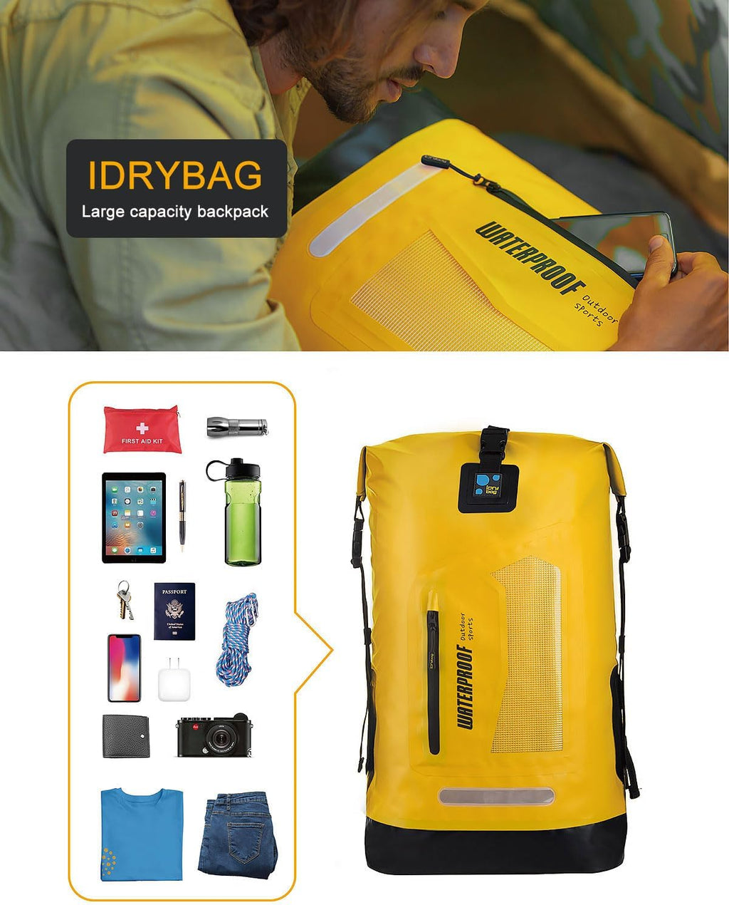 Floating Waterproof Dry Bag Backpack - 20L/30L/40L Heavy Duty Roll-Top Dry Bag for Kayaking, Boating, Fishing & Hiking - Keep Gear Dry