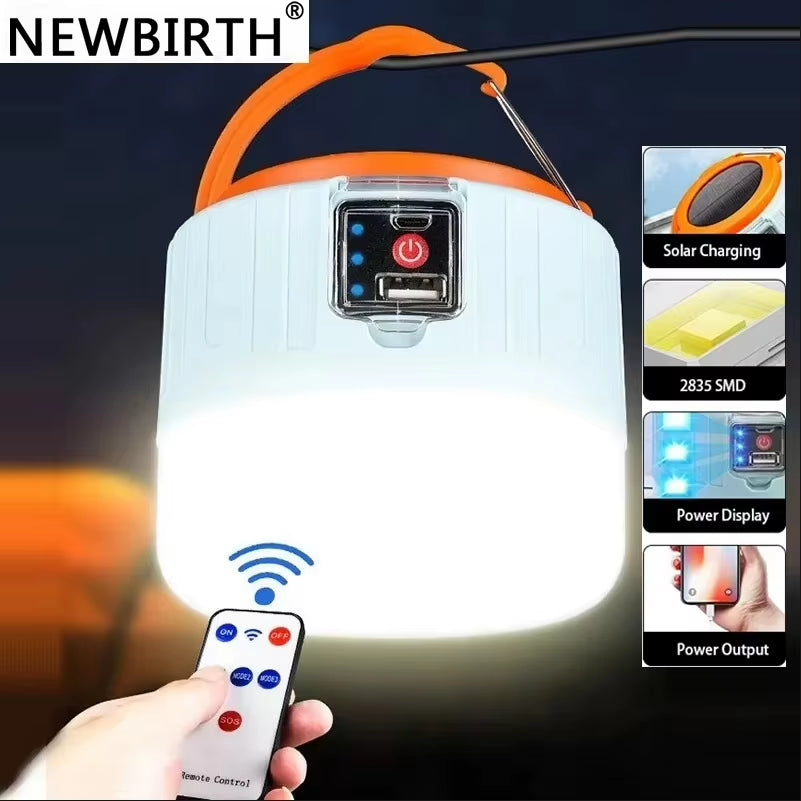 Solar Rechargeable LED Camping Light | Waterproof Portable Emergency Tent Lantern