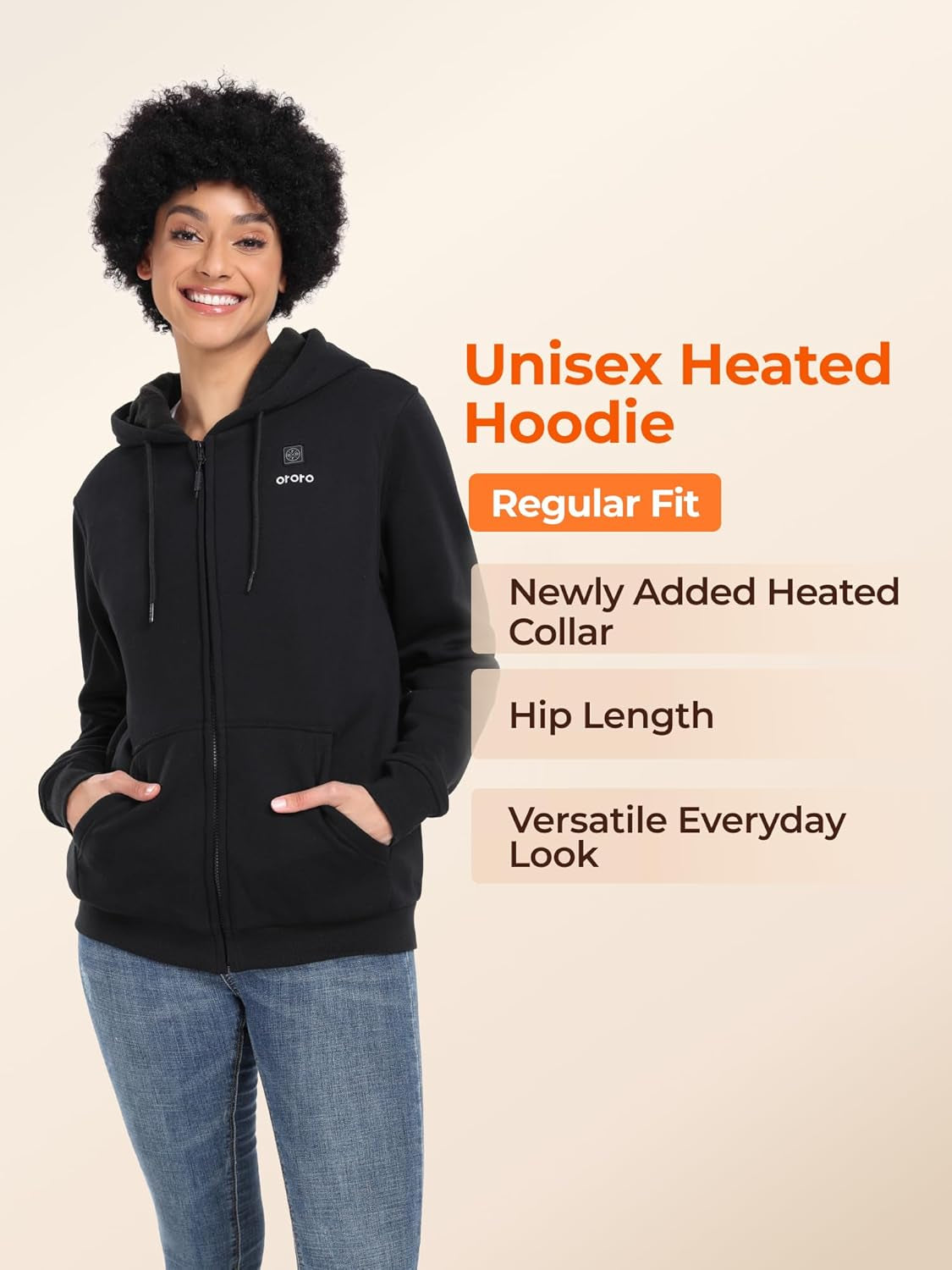 Upgraded 4-Zone Heated Hoodie with Battery - Fleece Full-Zip Heated Sweatshirt with Heated Collar - Thermal Winter Gear for Outdoor Work & Camping