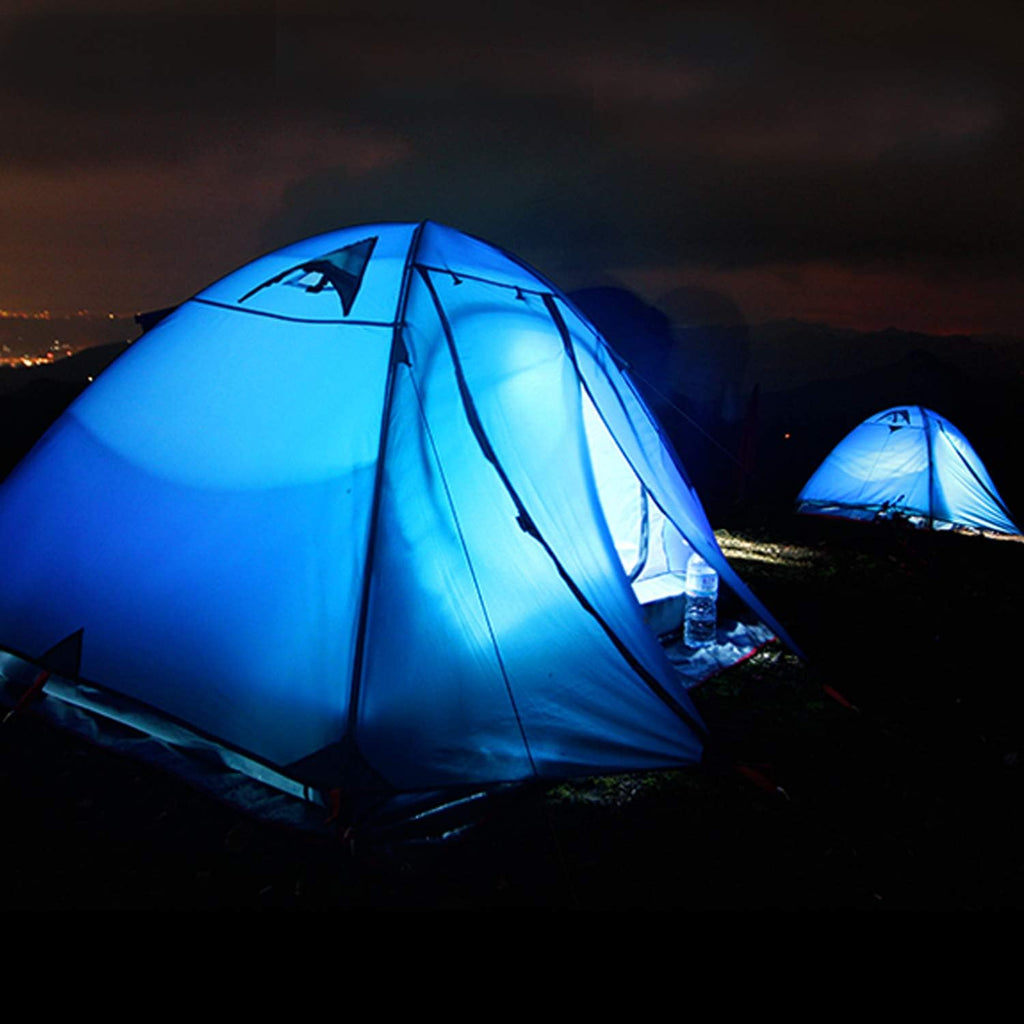 4 Person Family Camping Tent - Windproof & Waterproof Double Layer Outdoor Shelter - Instant Setup Dome Tent with 2 Doors for Hiking & Travel