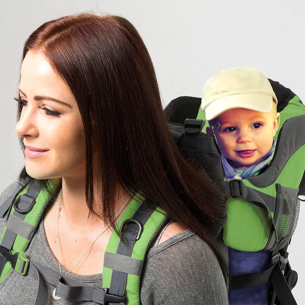 Premium Hiking Baby Carrier Backpack - Ergonomic Toddler Carrier with Sun/Rain Hood & Diaper Pad - Comfortable Outdoor Travel Pack for Active Parents