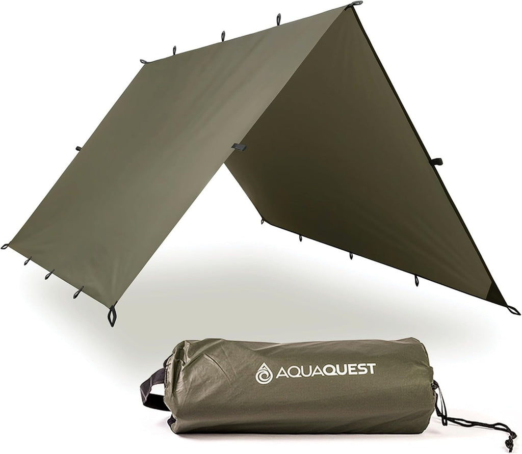 Ultimate Survival Tarp - 100% Waterproof (20,000mm) Heavy Duty Rain Fly - Seam-Taped Emergency Shelter for Bushcraft & Camping Defense