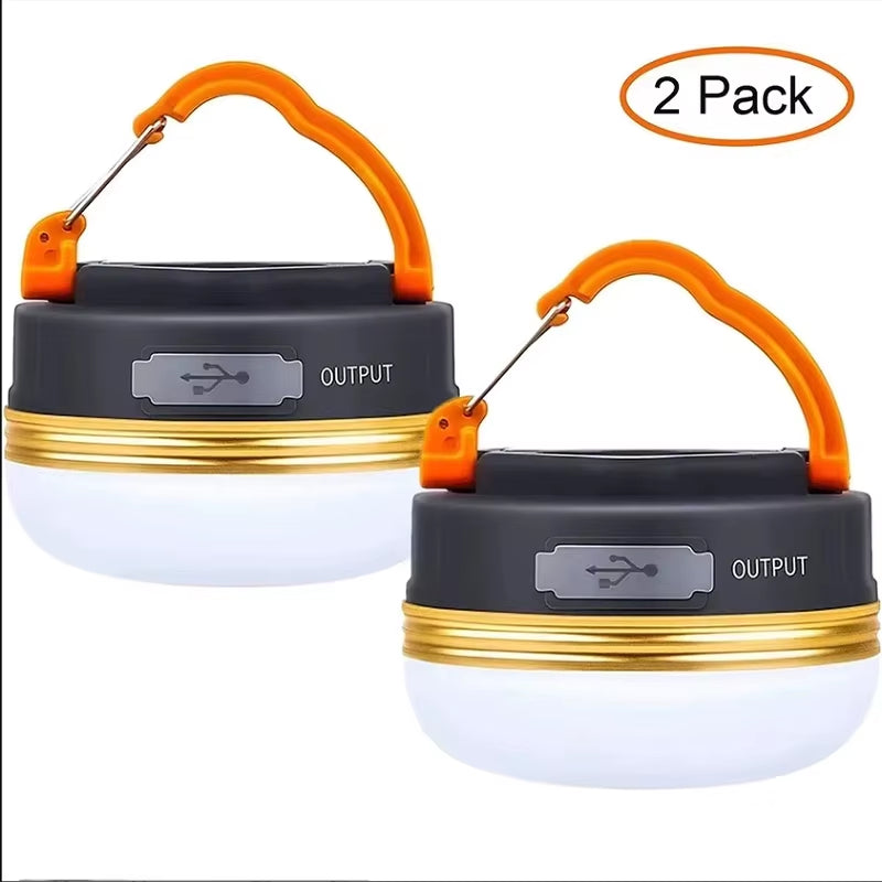 10W Portable LED Tent Lantern - USB Rechargeable 1800mAh Battery Camping Light - Hanging Night Lamp for Hiking & Emergency Power