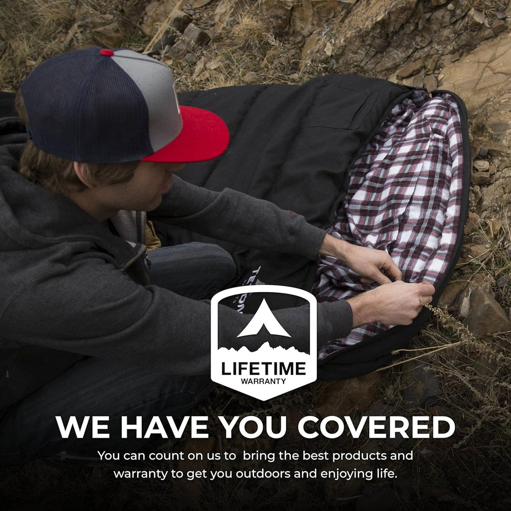 Celsius XXL Oversized Sleeping Bag - Cold Weather Adult Sleeping Bag for Camping - 0°F / 20°F / 35°F Rated Warm Gear with Compression Sack