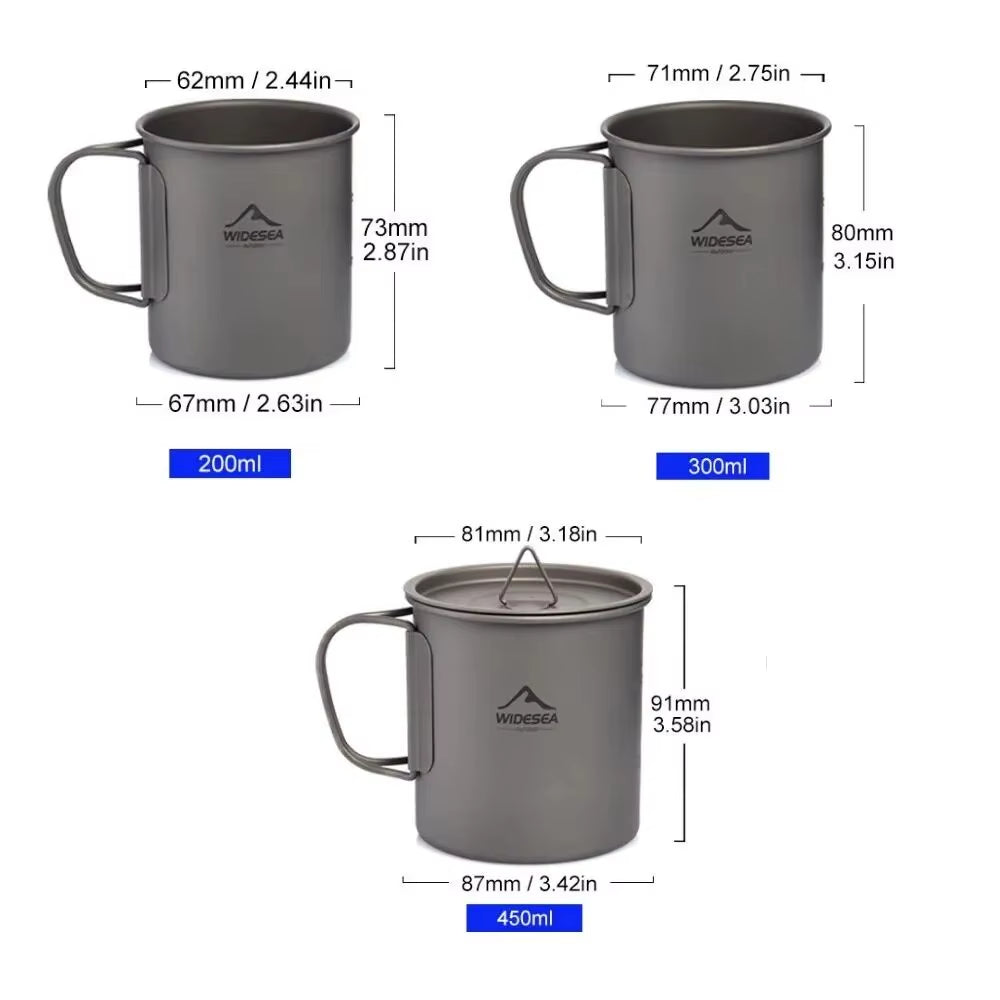 Lightweight Titanium Camping Mug - Perfect Travel Utensil for Outdoor Adventures and Picnics