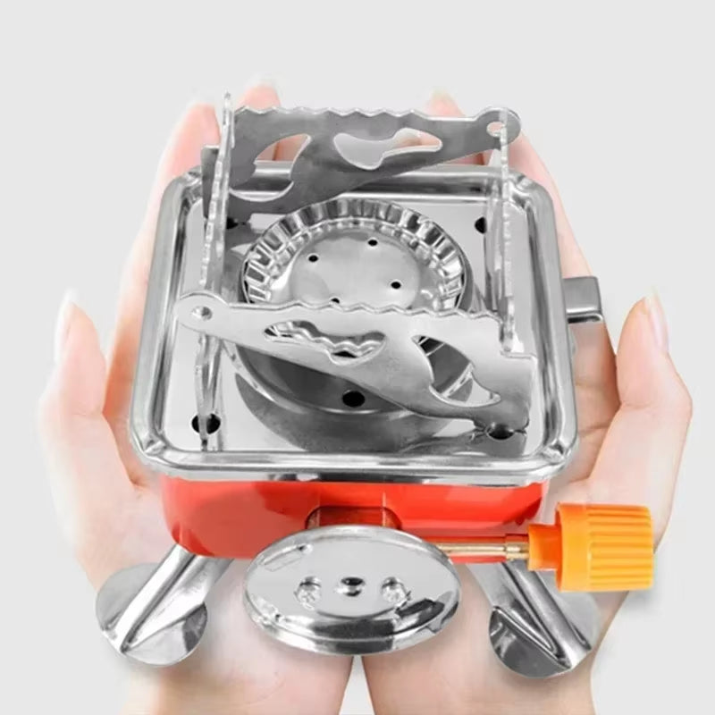 Compact Windproof Foldable Camping Stove - Lightweight Backpacking Burner