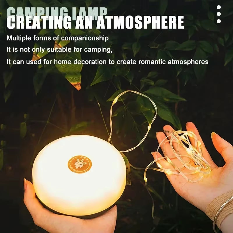 10M LED Rechargeable String Light - IPX4 Waterproof Atmosphere Tent Lamp with Magnet - Recyclable Decorative Camping Gear for Garden & Party