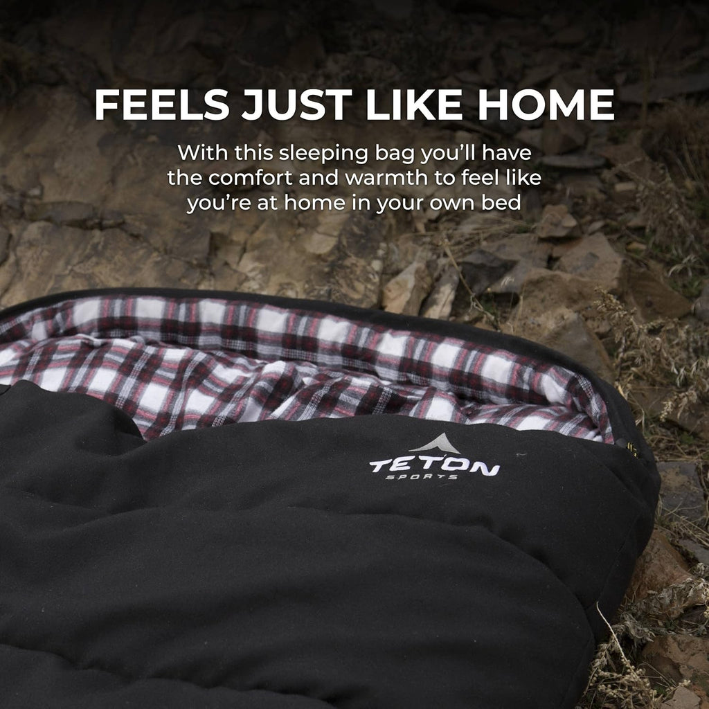 Celsius XXL Oversized Sleeping Bag - Cold Weather Adult Sleeping Bag for Camping - 0°F / 20°F / 35°F Rated Warm Gear with Compression Sack