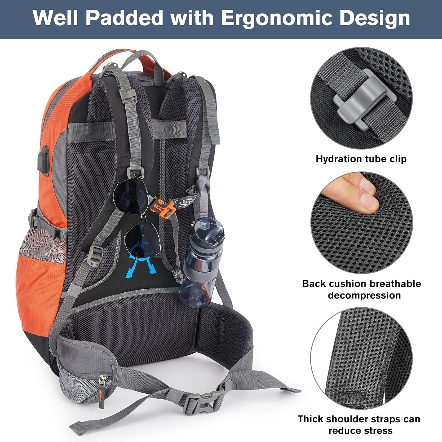 Ultralight 50L Backpacking Pack - Breathable Outdoor Travel Daypack with Rain Cover - High-Performance Sport Bag for Hiking & Mountaineering