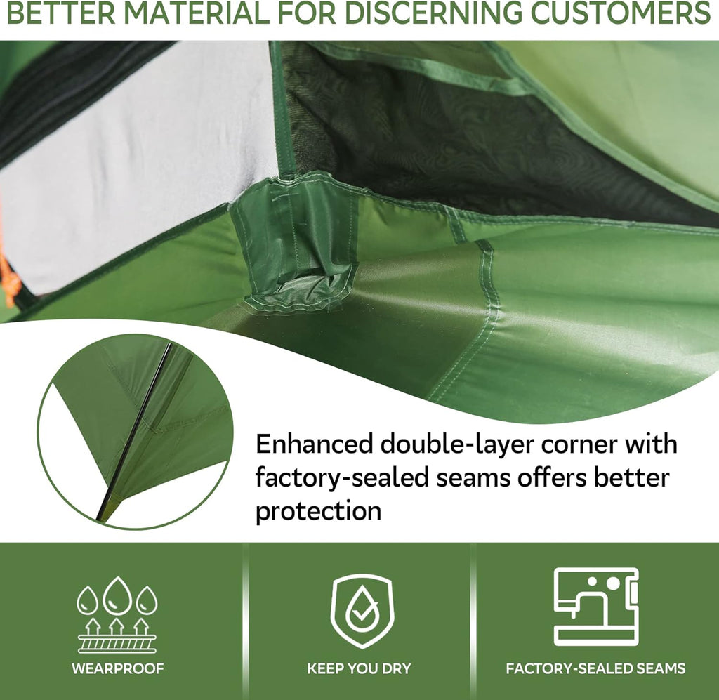 Ultralight 3-Season Backpacking Tent - 1/2/3/4/6 Person Waterproof Camping Shelter - Easy Setup Double Layer Tent for Family Hiking & Mountaineering