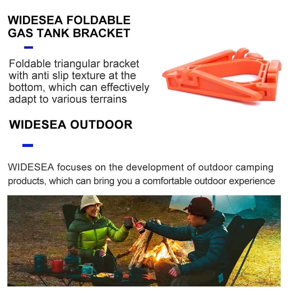 Foldable Camping Stove Gas Canister Bracket | Stable Tripod Stand Base for Outdoor Cooking