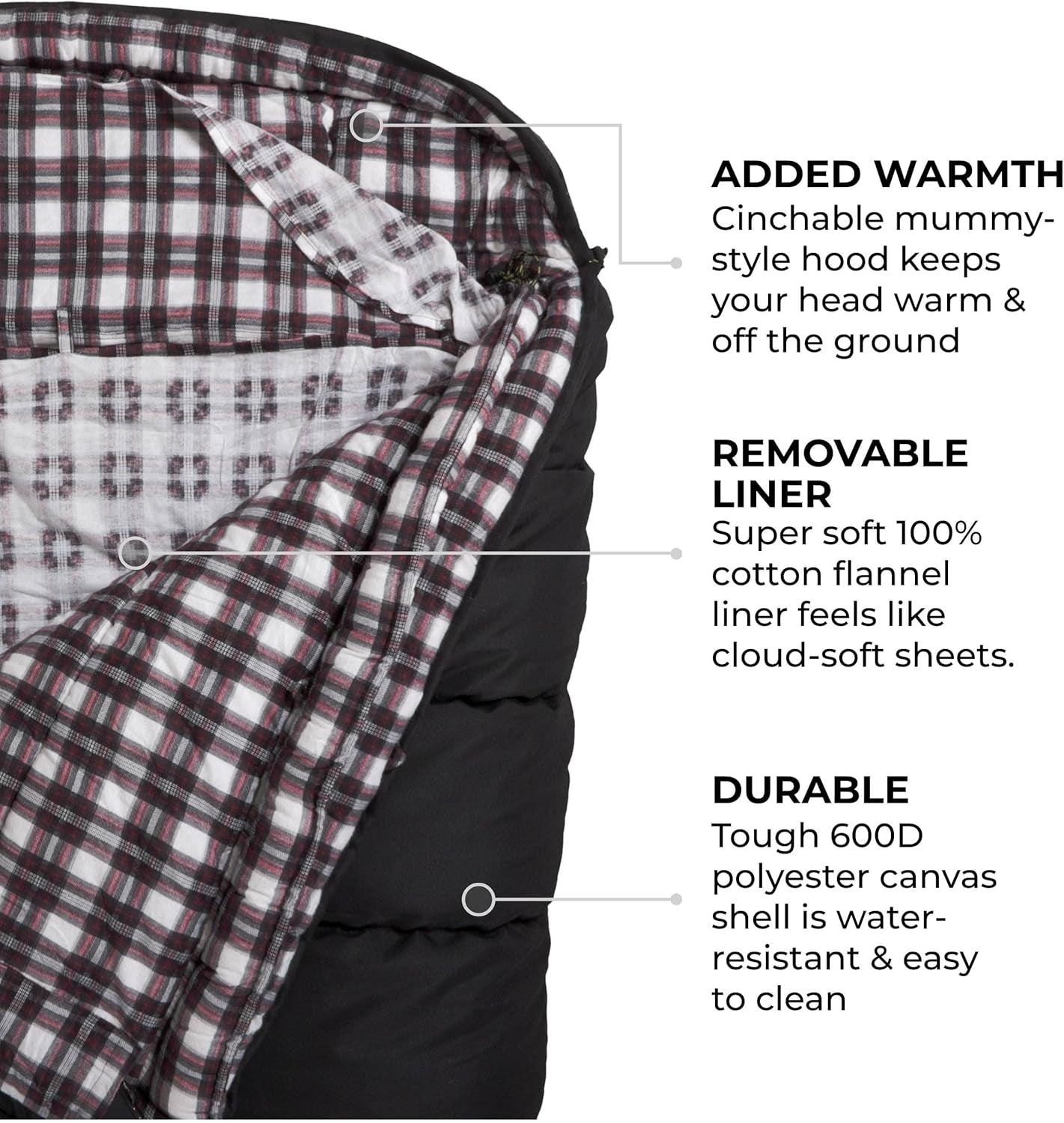 Celsius XXL Oversized Sleeping Bag - Cold Weather Adult Sleeping Bag for Camping - 0°F / 20°F / 35°F Rated Warm Gear with Compression Sack