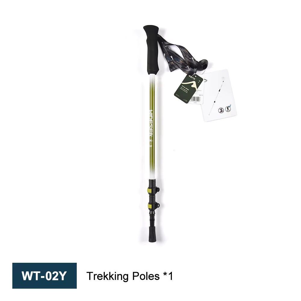 Lightweight Carbon Fiber Trekking Poles - 65-135cm Retractable Hiking Poles - Shock-Absorbing Mountaineering Sticks for All Terrain