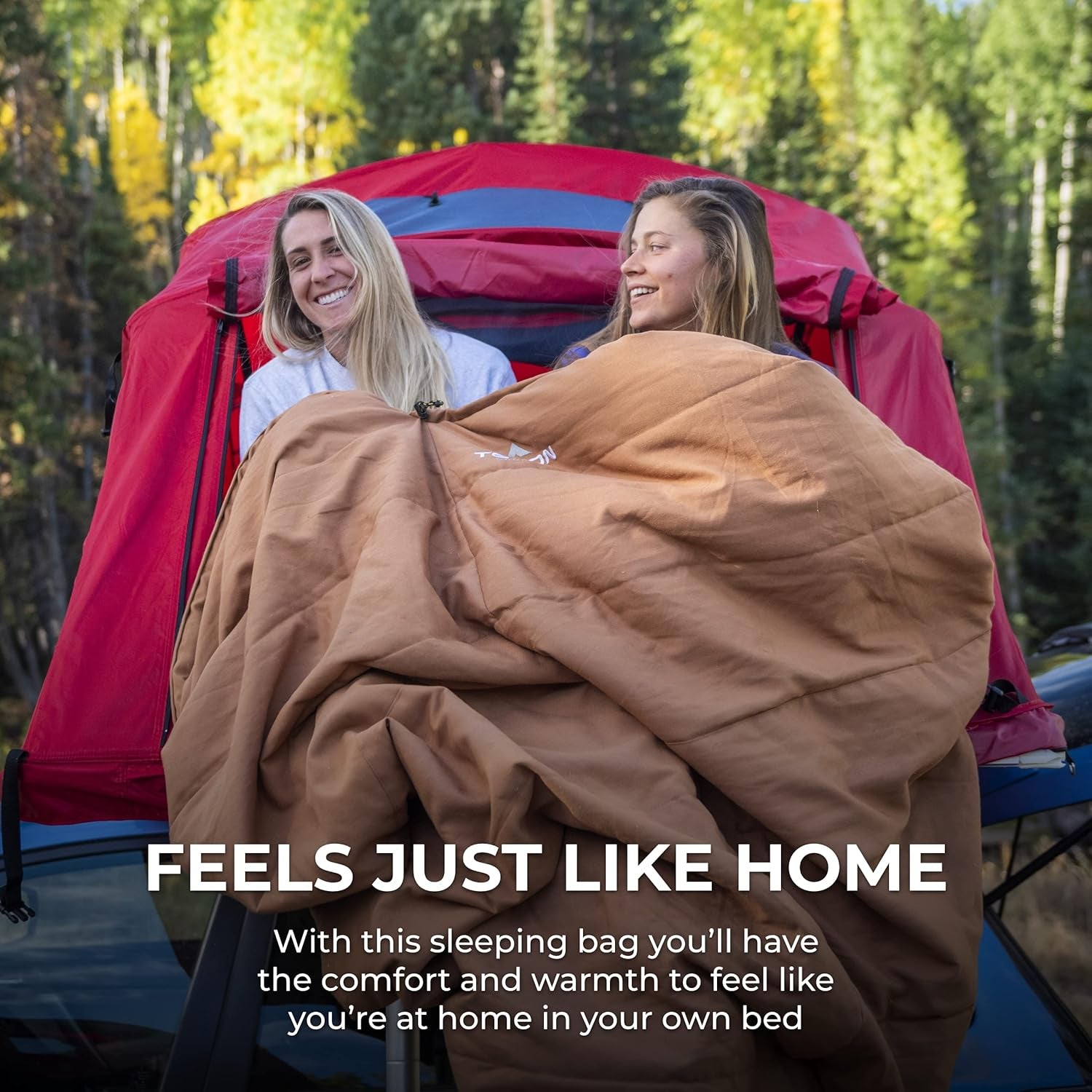 Deer Hunter Heavy Duty Canvas Sleeping Bag - Teton Tough Survival Gear for Hunting & Cold Weather - Warm Cotton Flannel Lined Sleeping Bag