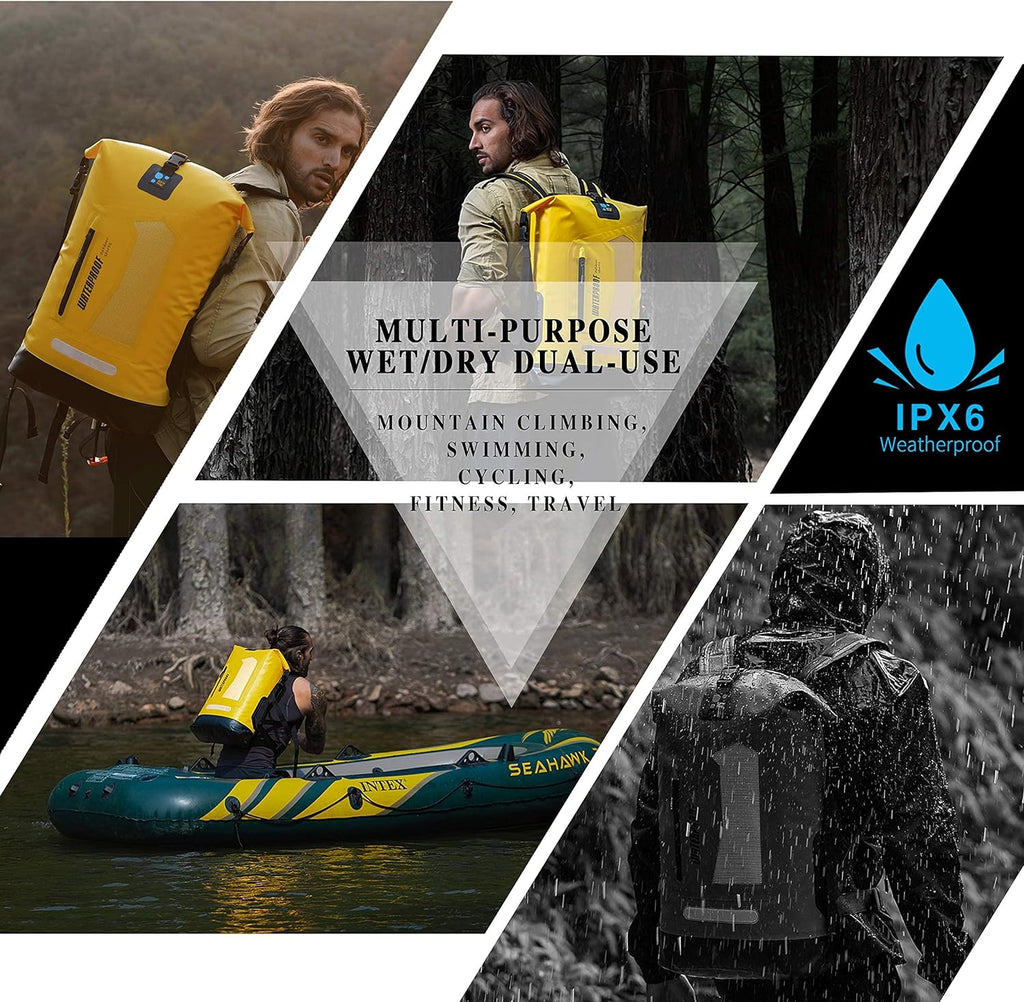 Floating Waterproof Dry Bag Backpack - 20L/30L/40L Heavy Duty Roll-Top Dry Bag for Kayaking, Boating, Fishing & Hiking - Keep Gear Dry
