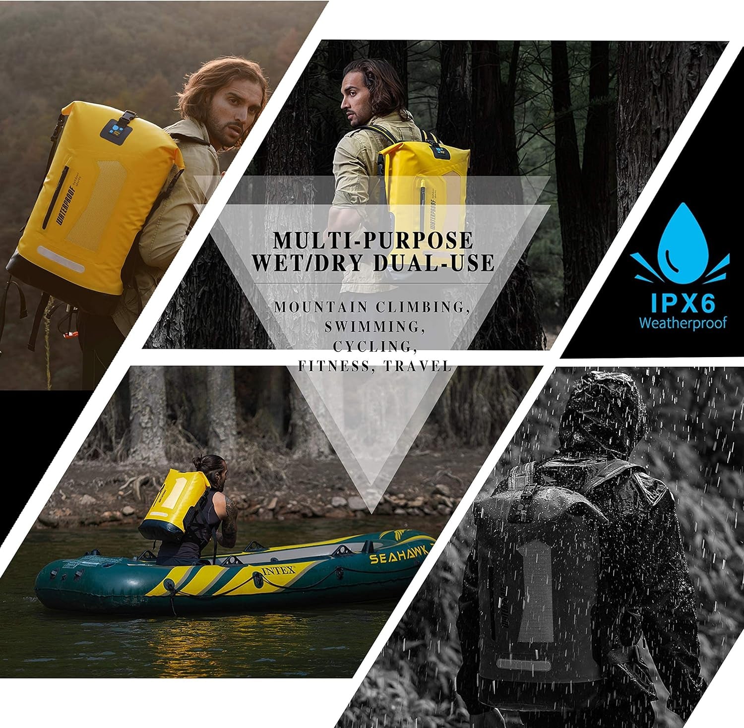 Floating Waterproof Dry Bag Backpack - 20L/30L/40L Heavy Duty Roll-Top Dry Bag for Kayaking, Boating, Fishing & Hiking - Keep Gear Dry