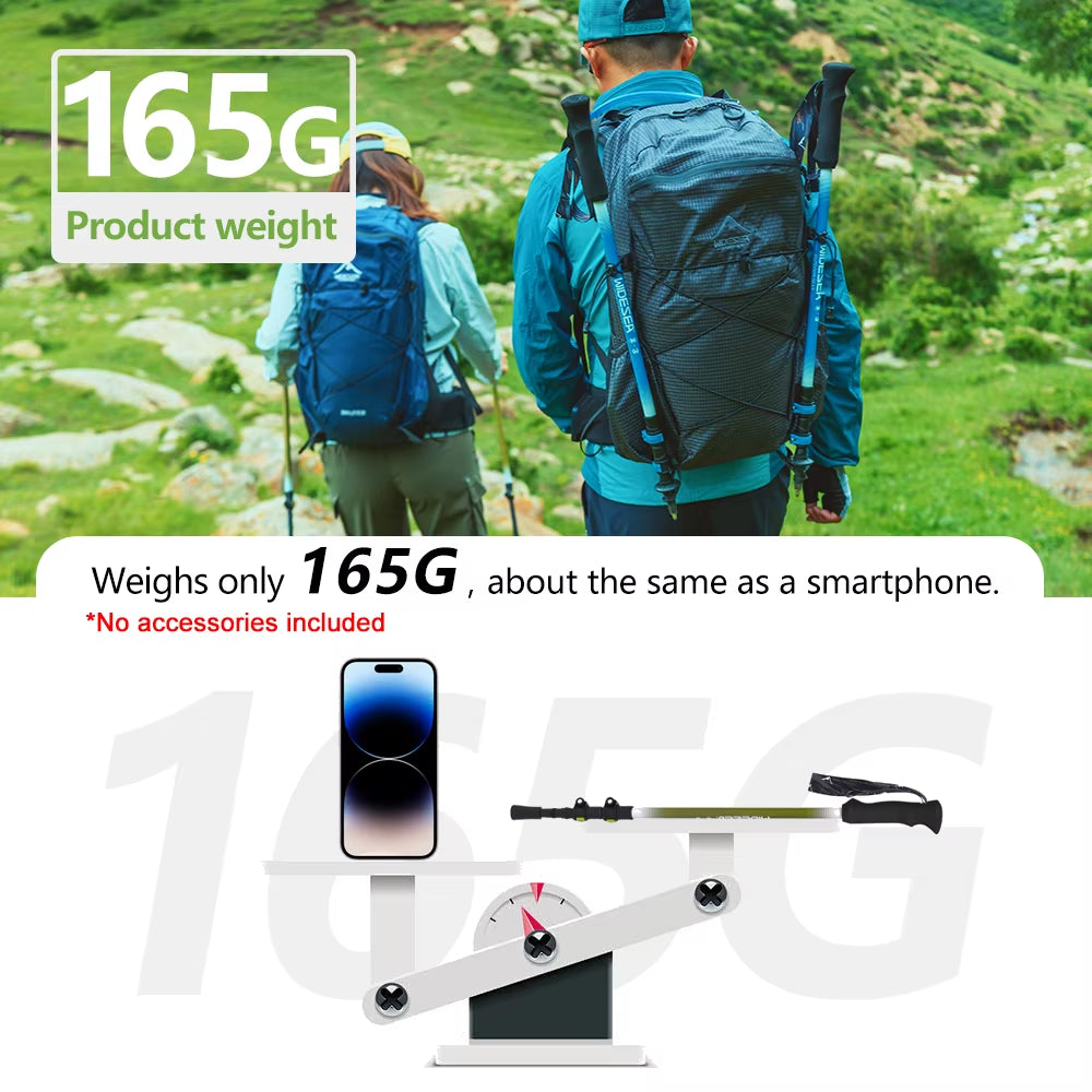 Lightweight Carbon Fiber Trekking Poles - 65-135cm Retractable Hiking Poles - Shock-Absorbing Mountaineering Sticks for All Terrain