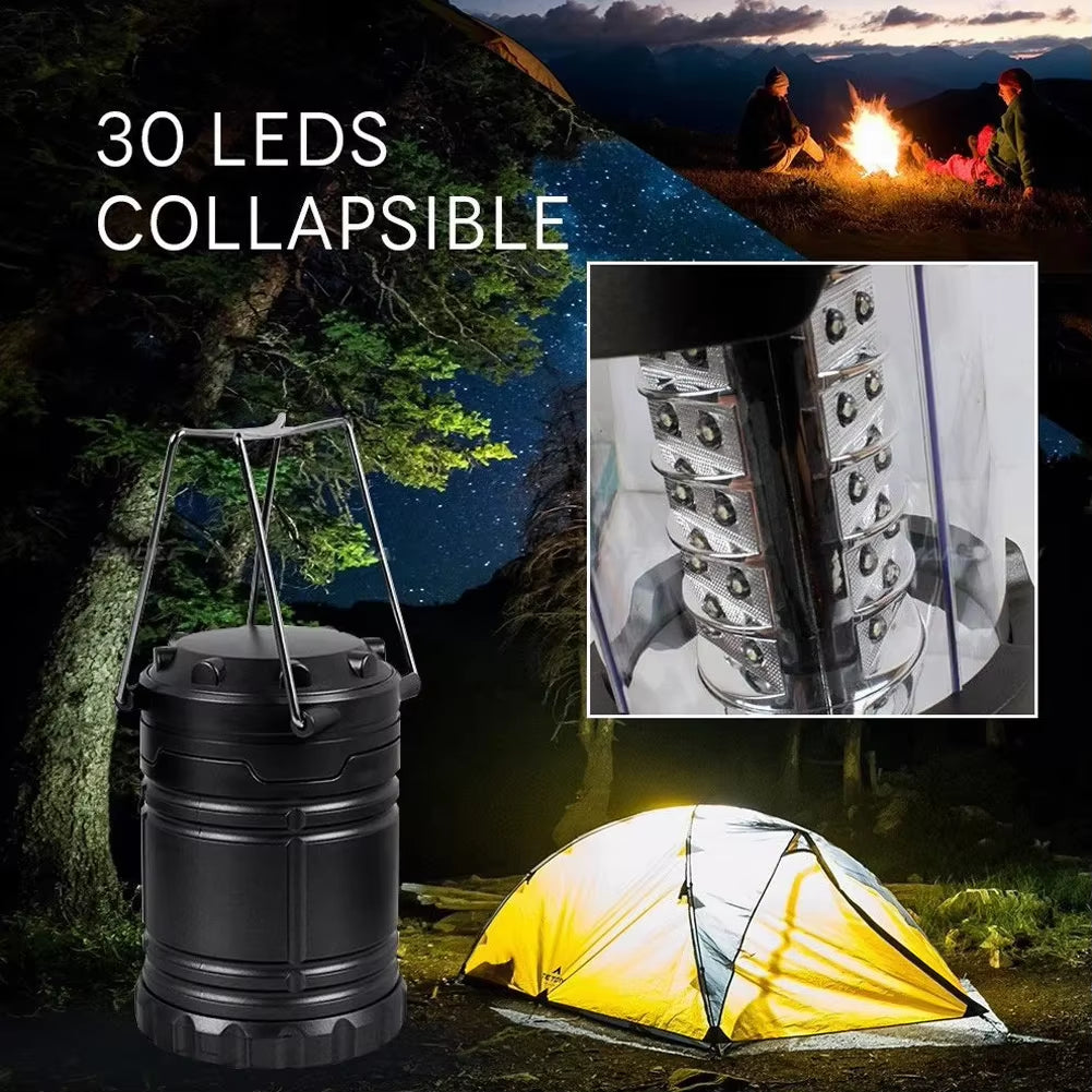 30 LED Portable Camping Lantern - Battery Powered Waterproof Tent Light - Bright Emergency Flashlight for Hurricane & Power Outages