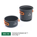 Hard Anodized Aluminum Camping Pot Set - 1.3L & 2.3L Lightweight Cookware - Heat-Resistant Travel Kitchen Utensils for Outdoor Cooking