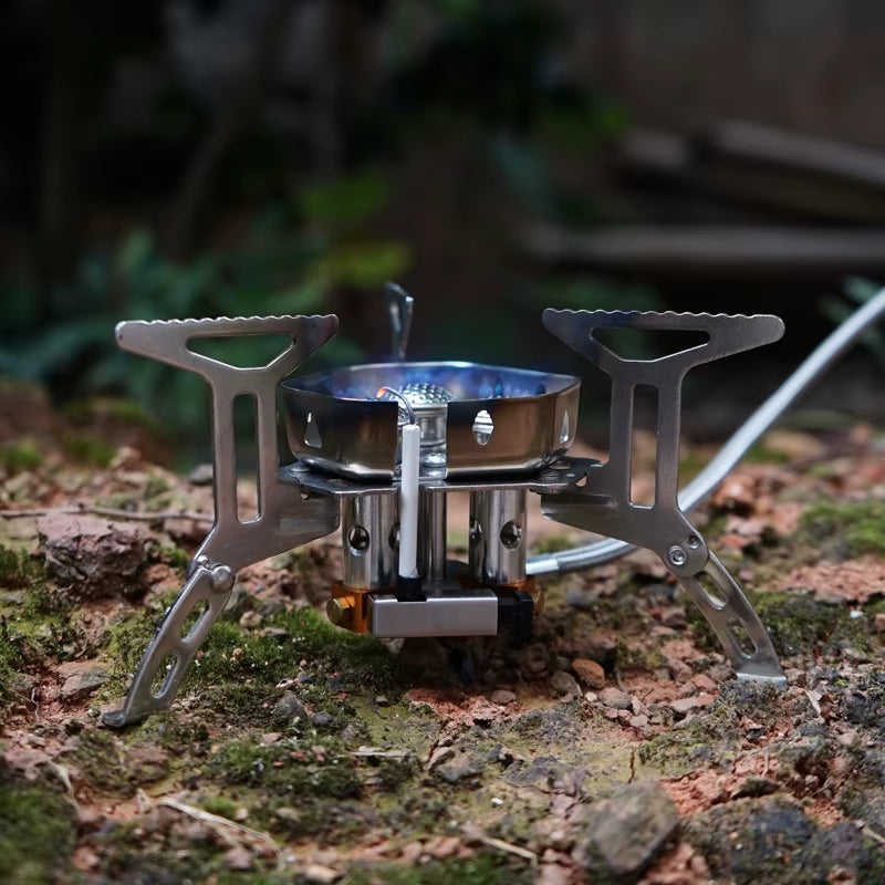 High-Efficiency 3-Burner Windproof Foldable Camping Stove