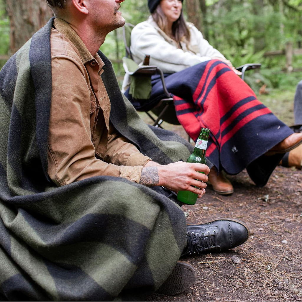 Heavyweight Military Style Wool Blanket - 80% Virgin Wool Survival Gear for Camping, Bushcraft & Emergency Kits - Washable Outdoor Stadium Blanket