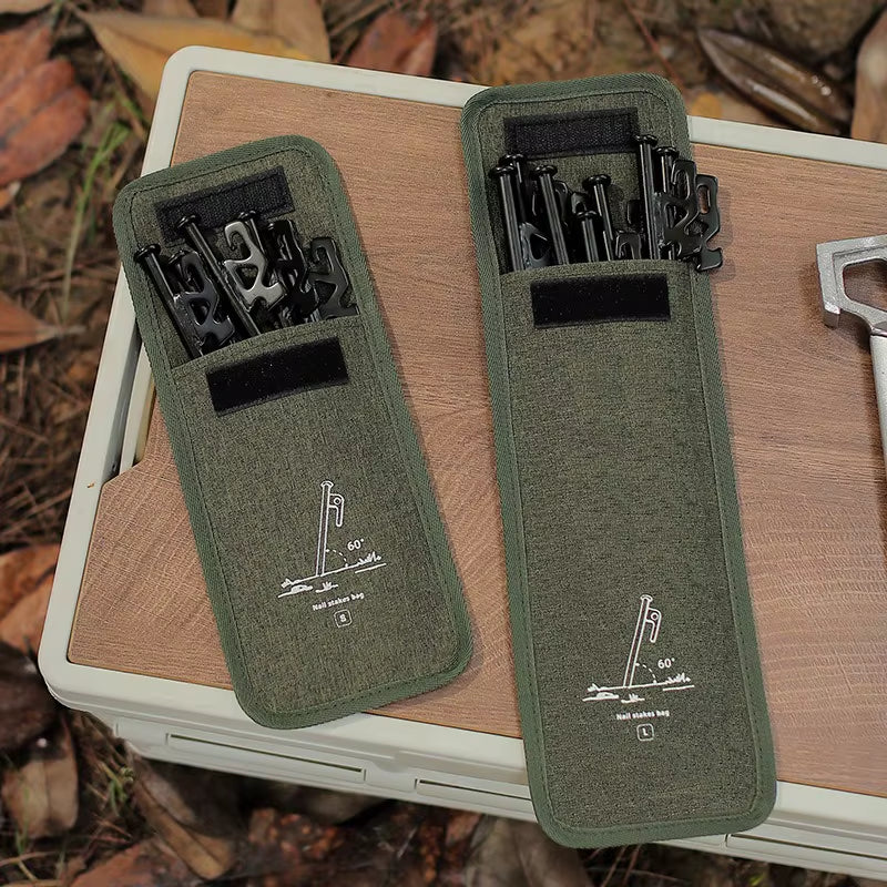 Multifunctional Outdoor Tent Stake Storage Bag - Durable Oxford Cloth Camping Kit & Accessories