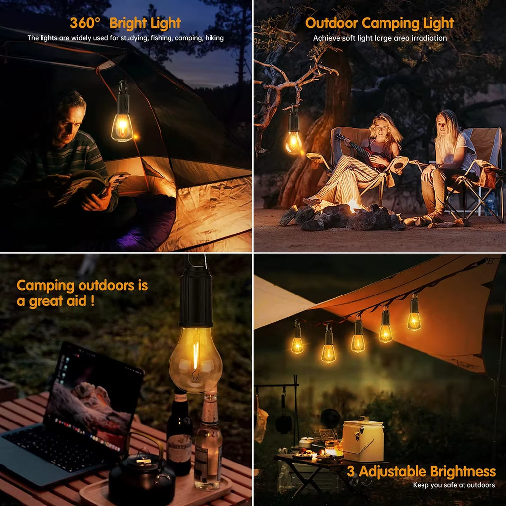USB Rechargeable LED Camping Lantern | 3-Mode Waterproof Emergency Tent Light for Hiking & Fishing