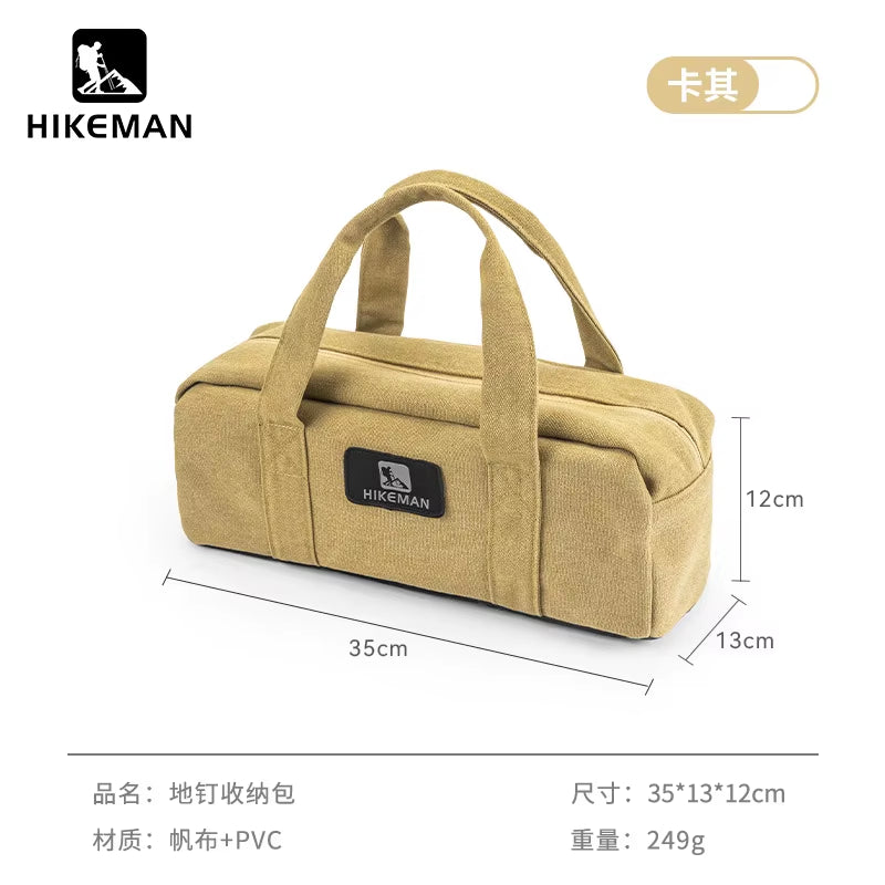 Heavy-Duty Canvas Camping Tool Bag | Large Capacity Storage for Tent Pegs & Outdoor Accessories