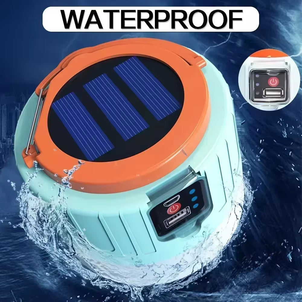 Solar Rechargeable LED Camping Light | Waterproof Portable Emergency Tent Lantern
