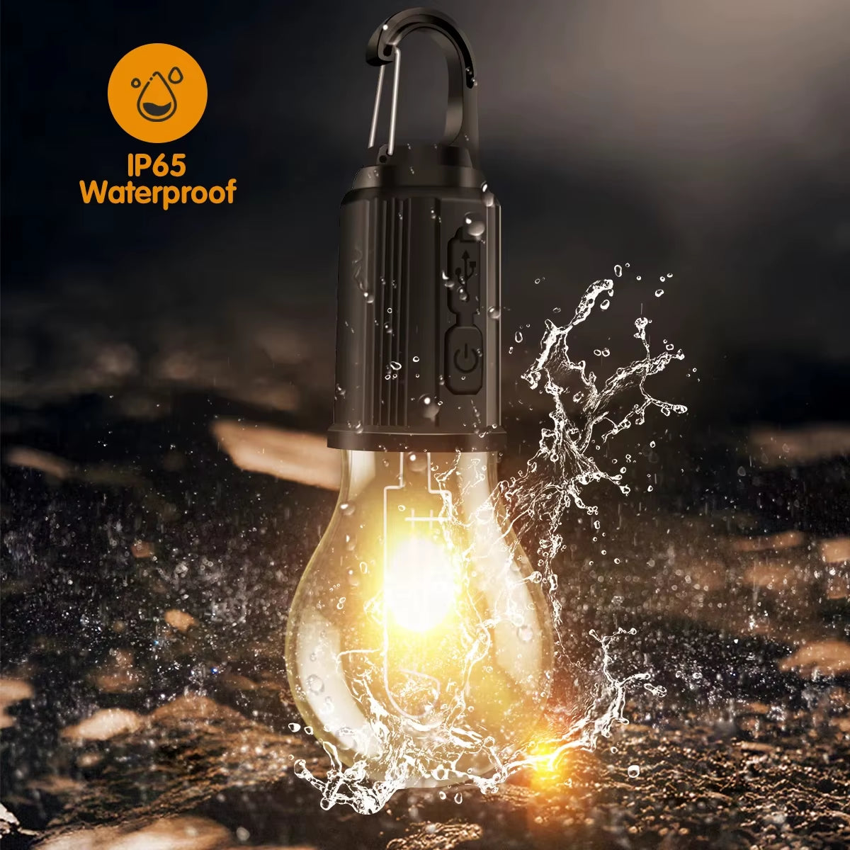 USB Rechargeable LED Camping Lantern | 3-Mode Waterproof Emergency Tent Light for Hiking & Fishing