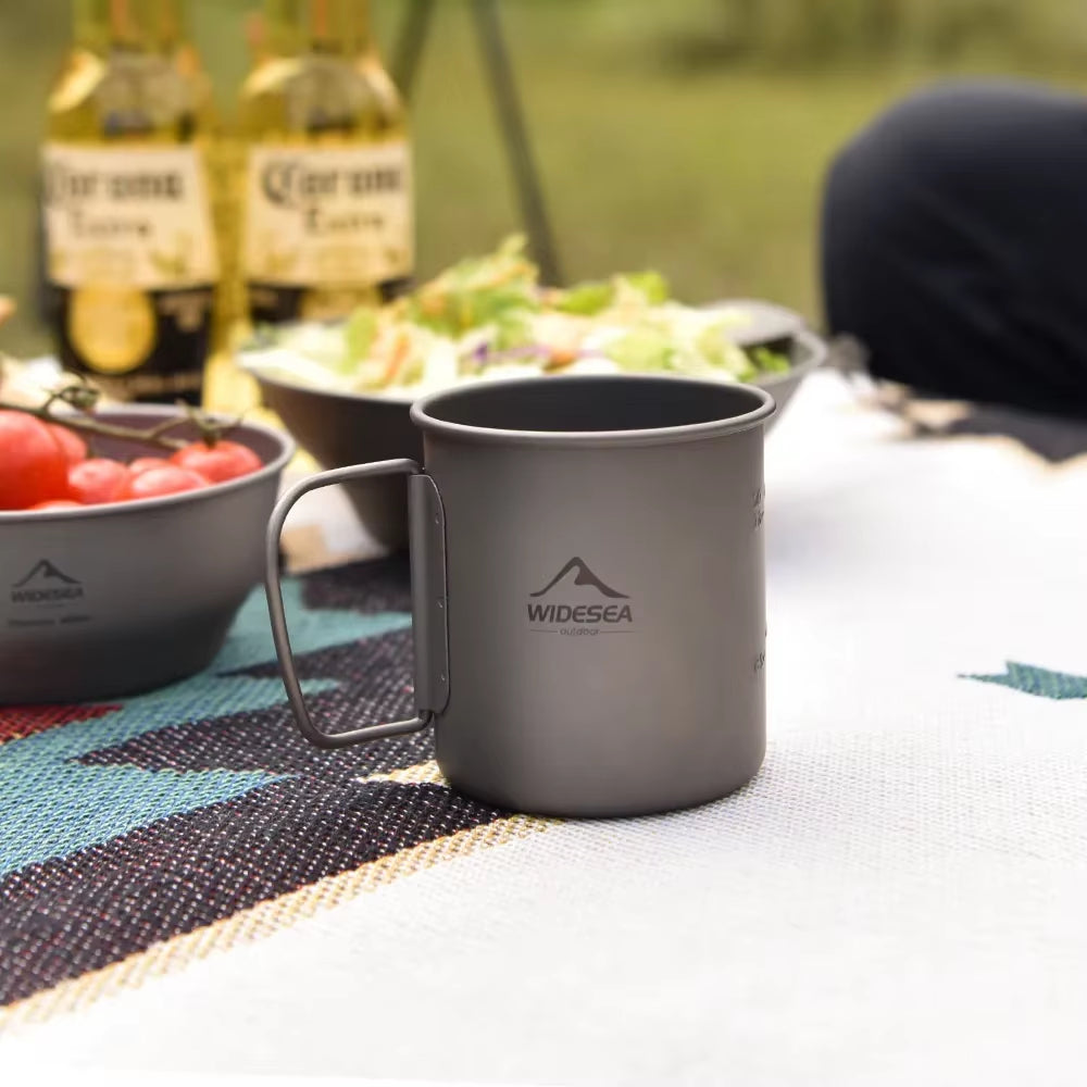 Lightweight Titanium Camping Mug - Perfect Travel Utensil for Outdoor Adventures and Picnics
