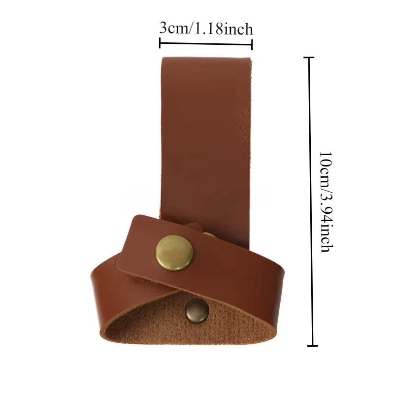 Outdoor Camping Waist Storage Clip - Key & Glove Loss Prevention Hook for Hiking & Work - Durable Leather Buckle Gadget