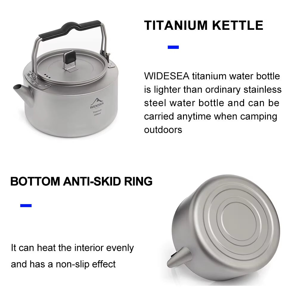 Full Outdoor Cookware Set - Stackable Camping Pots & Kettle with Coffee Filter - Portable Kitchen Gear for Hiking, Picnic & Group Travel