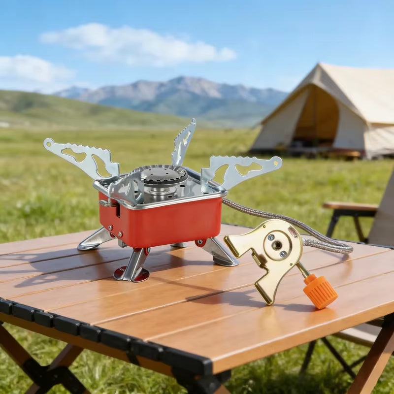 Compact Windproof Foldable Camping Stove - Lightweight Backpacking Burner