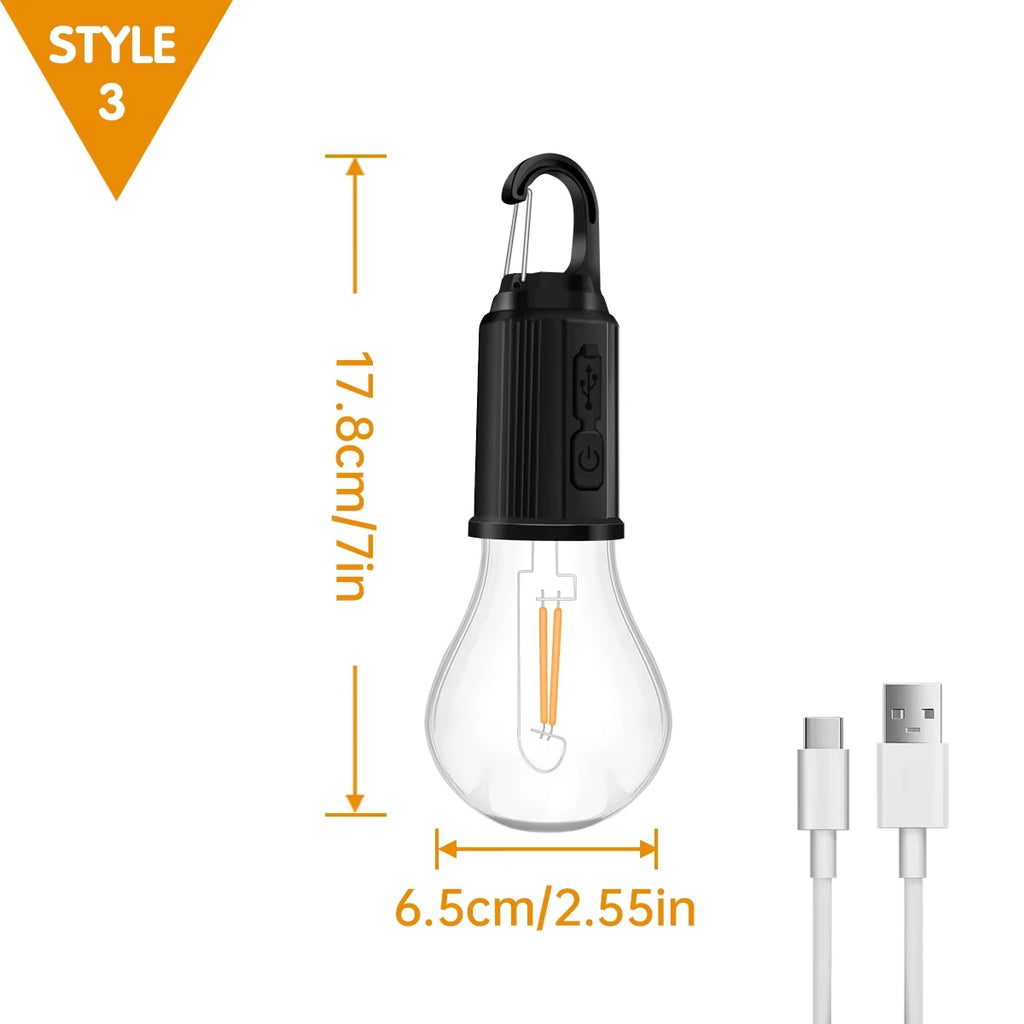 USB Rechargeable LED Camping Lantern | 3-Mode Waterproof Emergency Tent Light for Hiking & Fishing