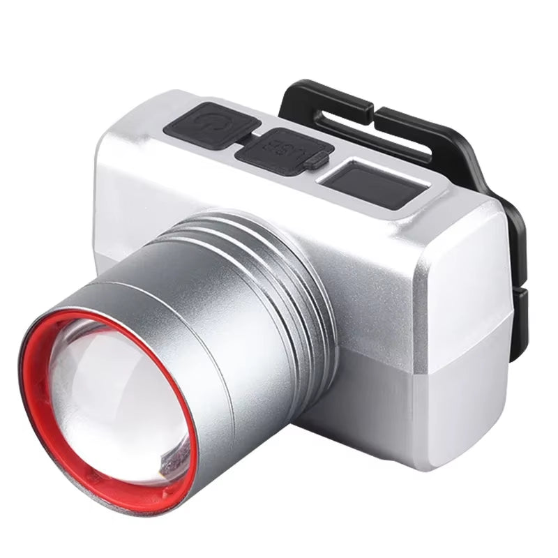 Hands-Free Motion Sensor LED Headlamp - Super Bright Rechargeable Headlight - IPX6 Waterproof Flashlight for Running, Camping & Fishing