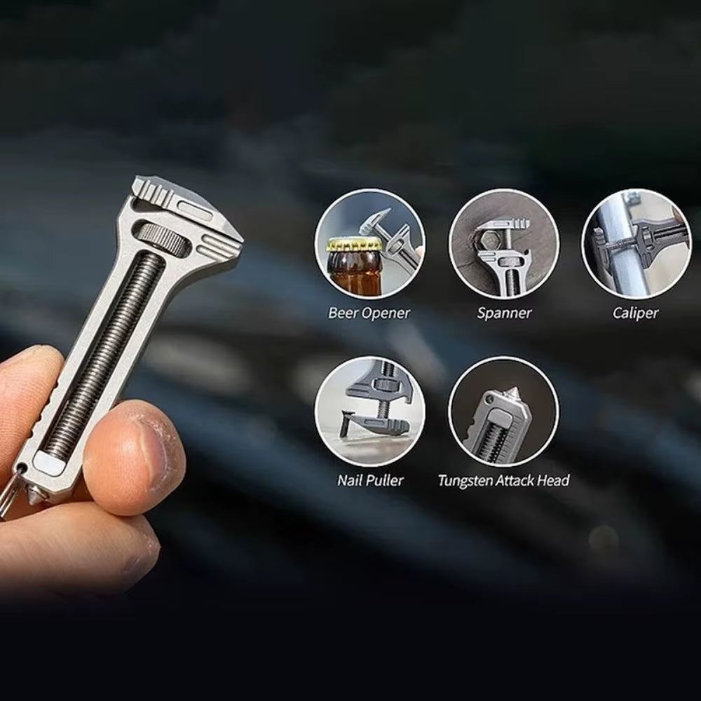 Compact EDC Multi Tool - Portable Key Ring Multi-Tool with Cutter & Screwdriver for Camping & Survival