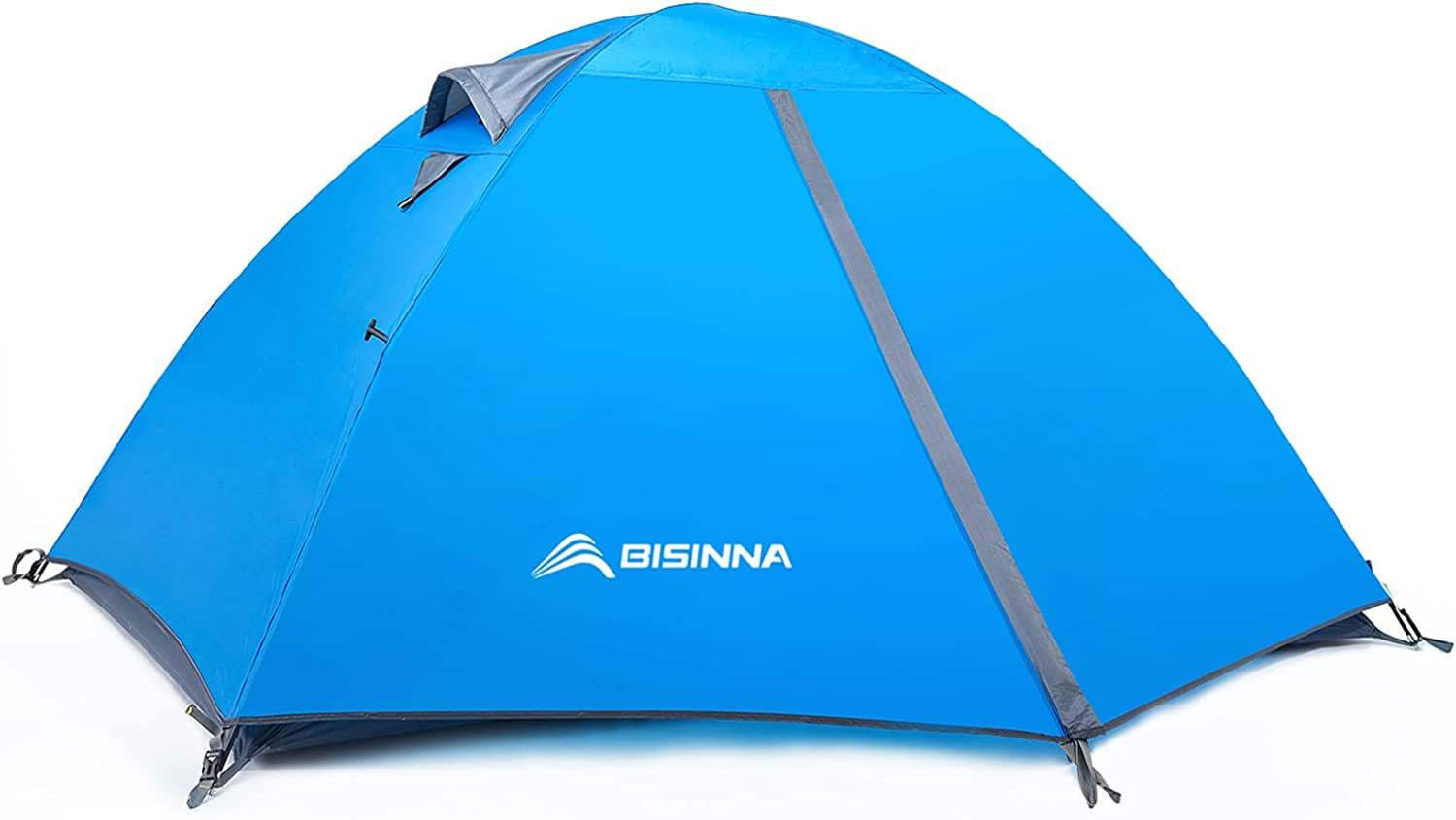 4 Person Family Camping Tent - Windproof & Waterproof Double Layer Outdoor Shelter - Instant Setup Dome Tent with 2 Doors for Hiking & Travel